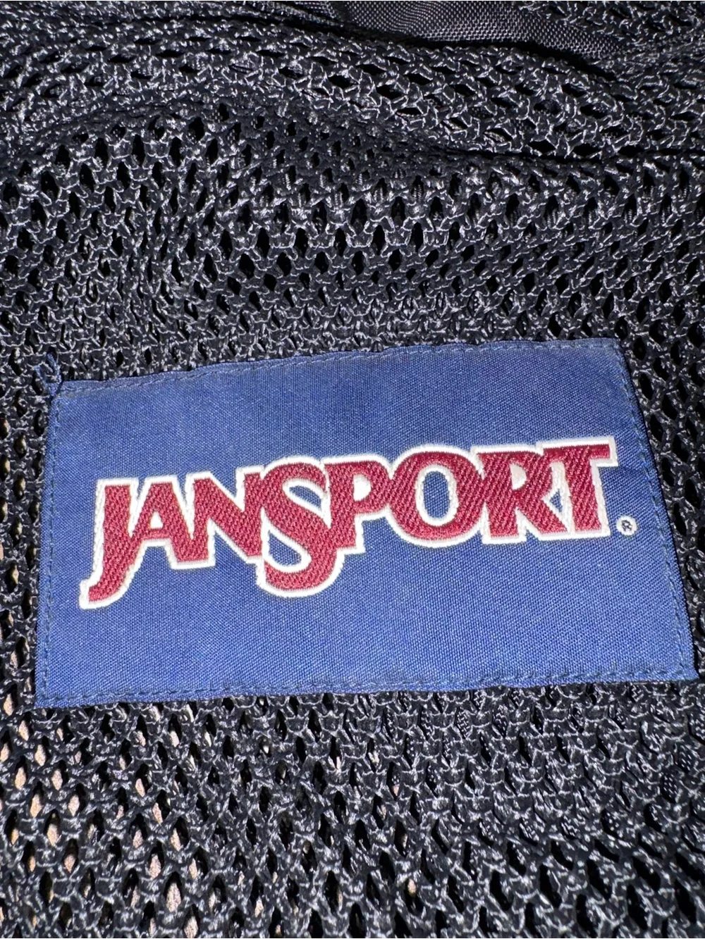 Vintage 90s Jasport Black Mesh Backpack with Front Pocket